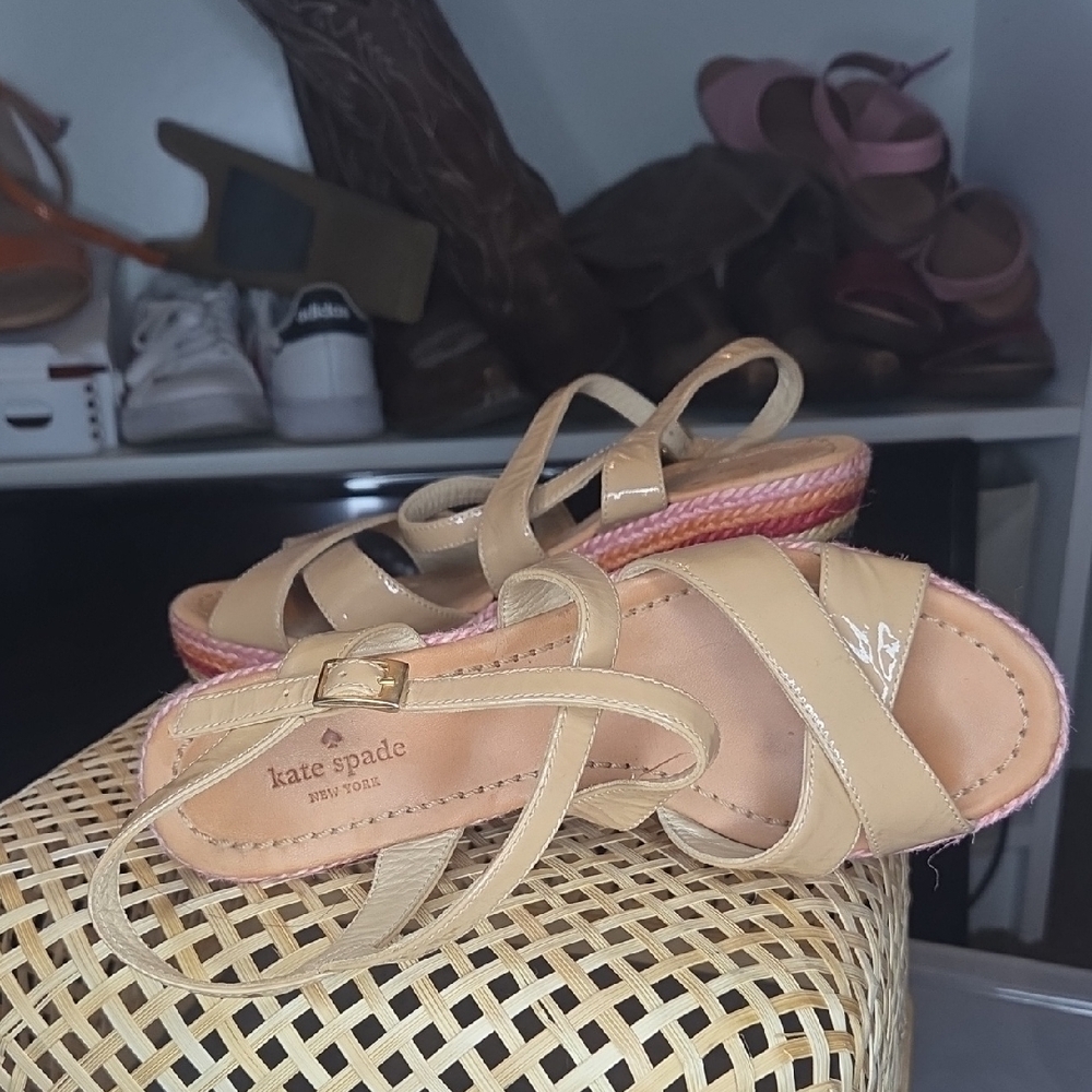 Kate ♠️ Spade Multicolor and Beige Wedge Sandals - Picture 2 of 5